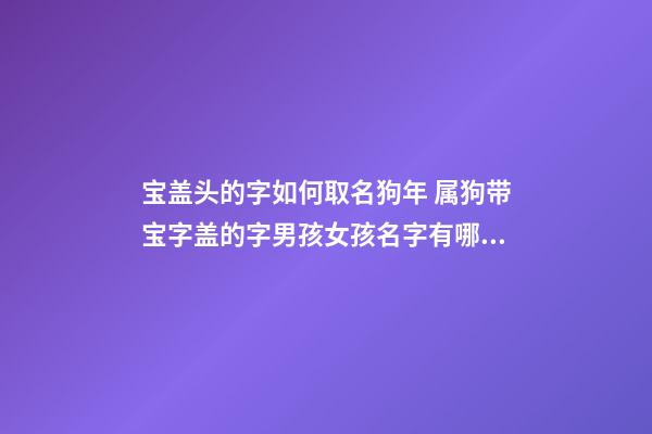 宝盖头的字如何取名狗年 属狗带宝字盖的字男孩女孩名字有哪些